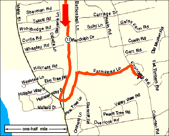 Map to Founders Road